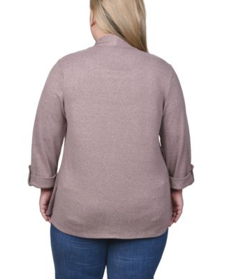 Plus Size 3/4 Sleeve Two in One Top