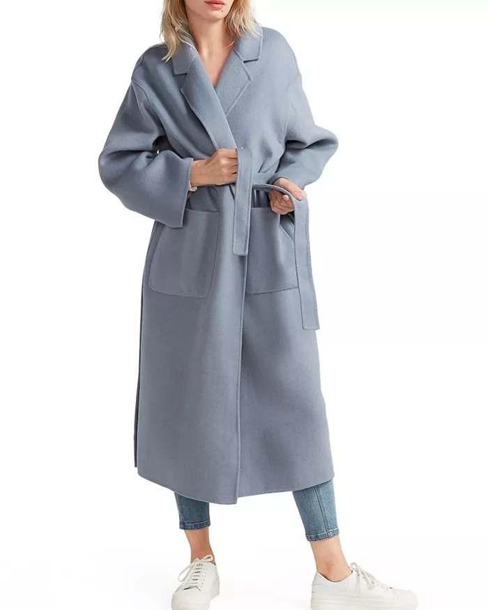Women's Wide Awake Split Hem Overcoat - thumbnail 5