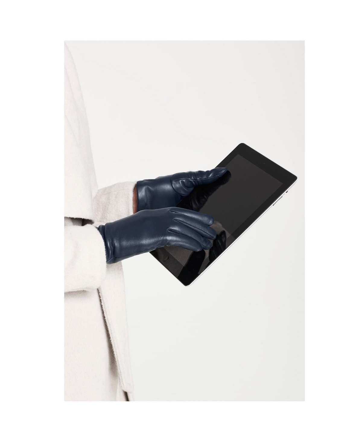 Lands' End Women's Ez Touch Screen Lined Leather Gloves