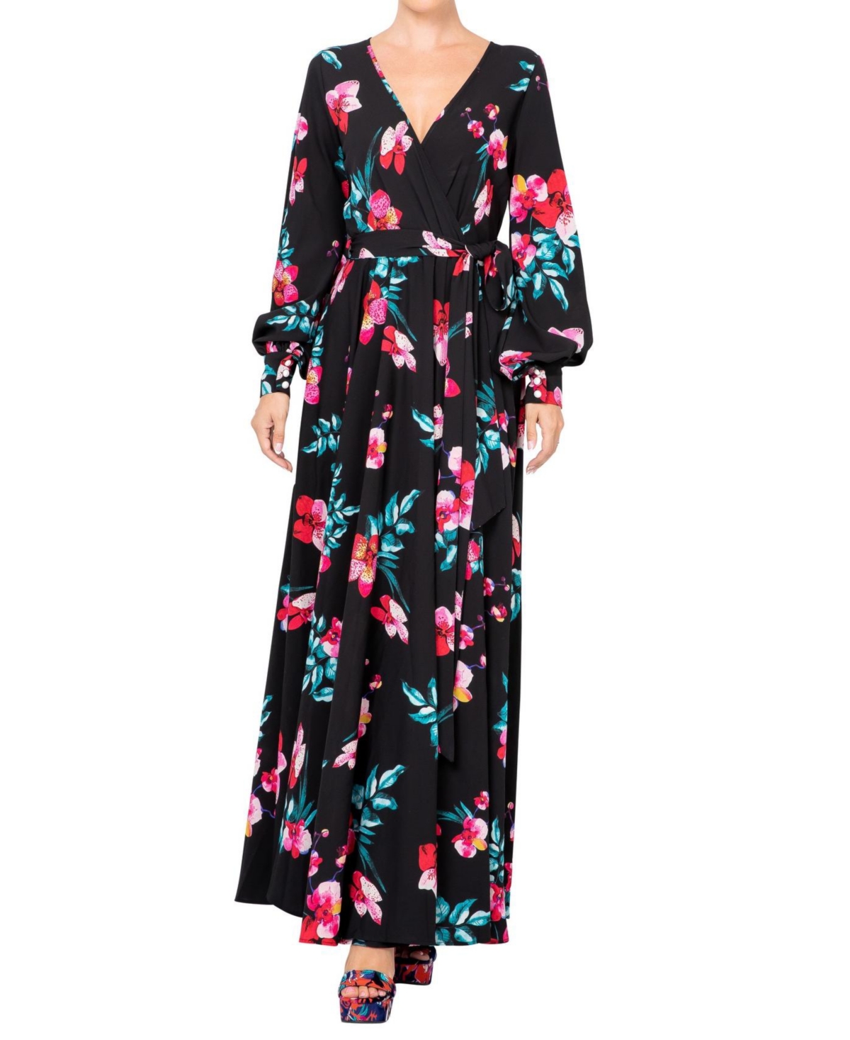 Plus Size LilyPad Maxi Dress - Orchid black