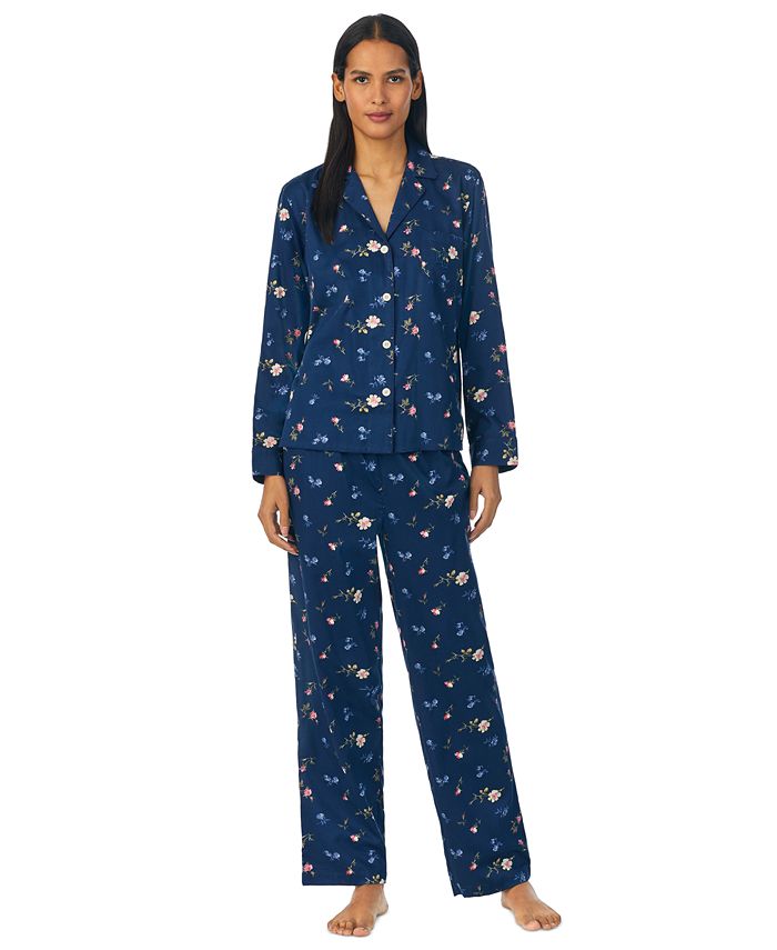Lauren Ralph Lauren Women's Floral-Print Long-Sleeve Top and Pajama ...