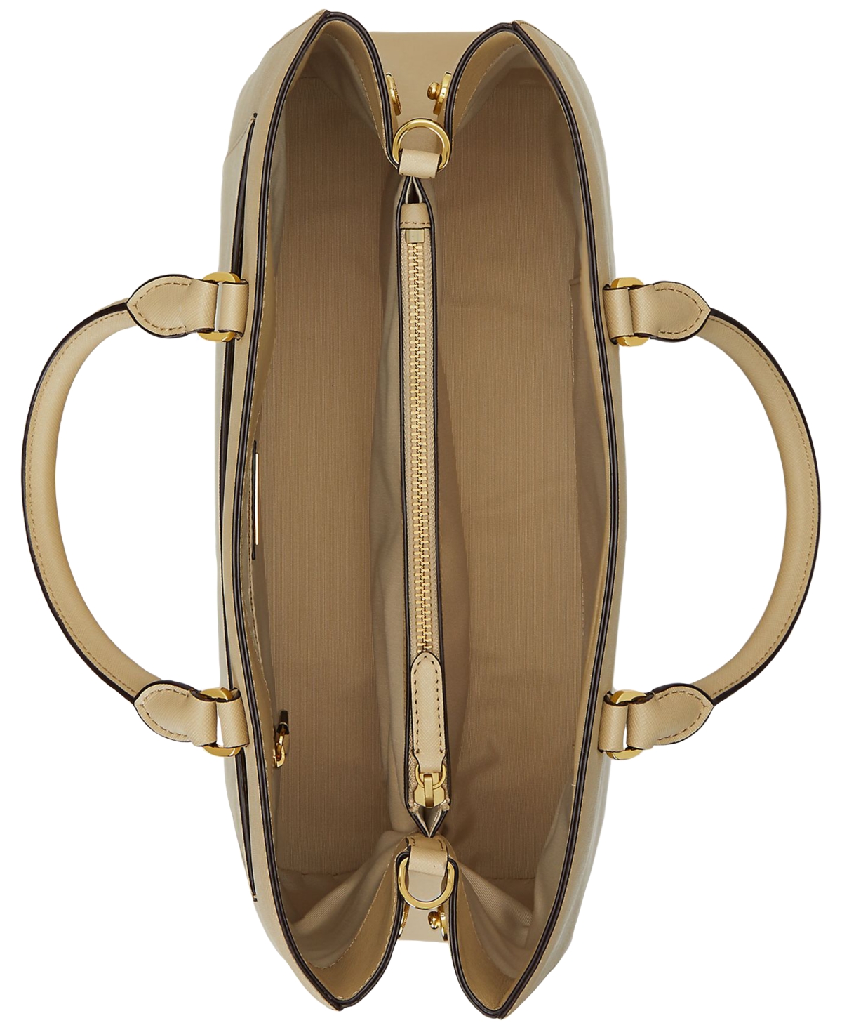 Ralph Lauren Crosshatch Leather Large Hanna Satchel In Birch Tan