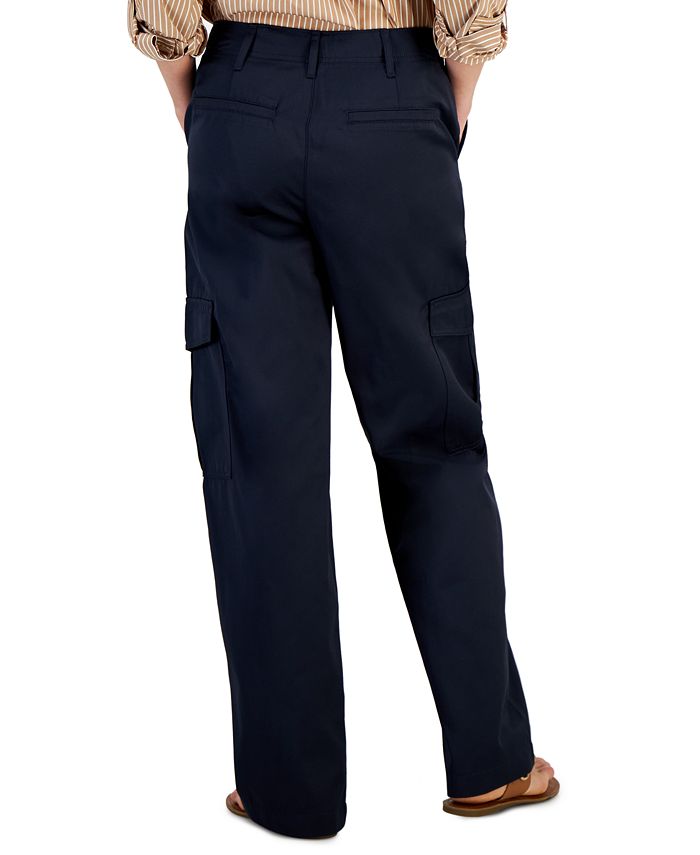 Tommy Hilfiger Women's High Rise Wide-Leg Cargo Pants - Macy's
