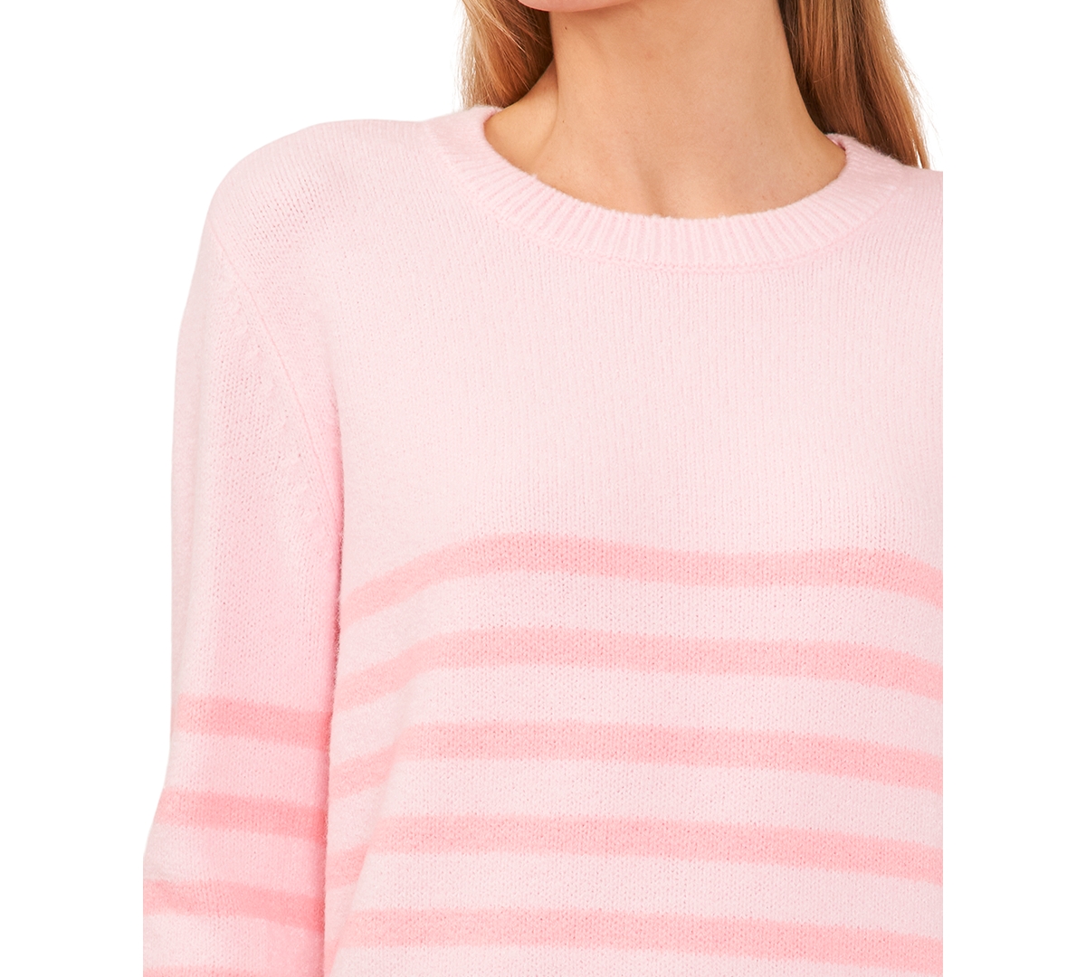 CeCe Women's Striped Crewneck Sweater