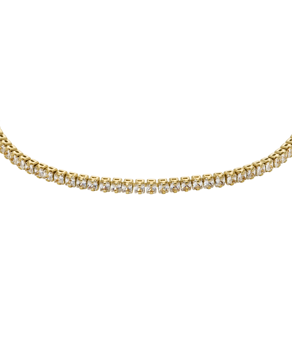 Fossil All Stacked Up Gold-tone Brass Tennis Chain Bracelet In Gold