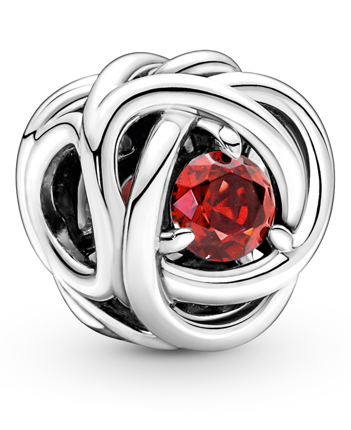 Pandora Birthstone Crystals Eternity Circle Charm In Red,ruby - July
