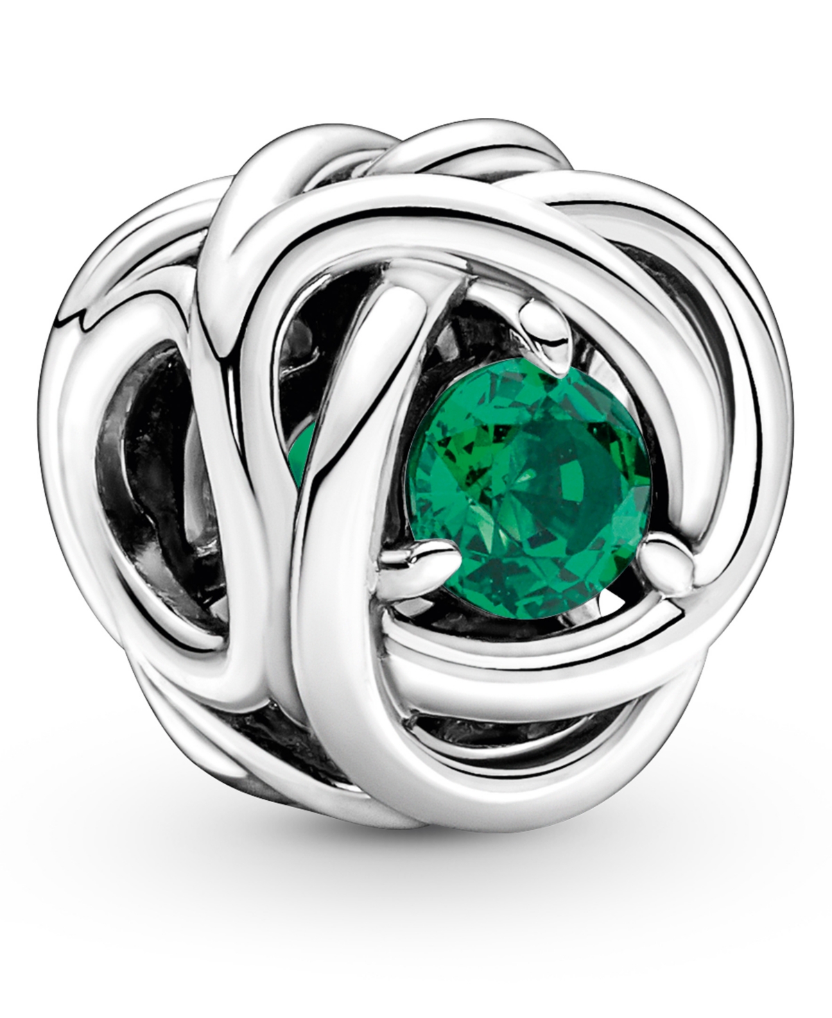 Pandora Birthstone Crystals Eternity Circle Charm In Green,emerald - May