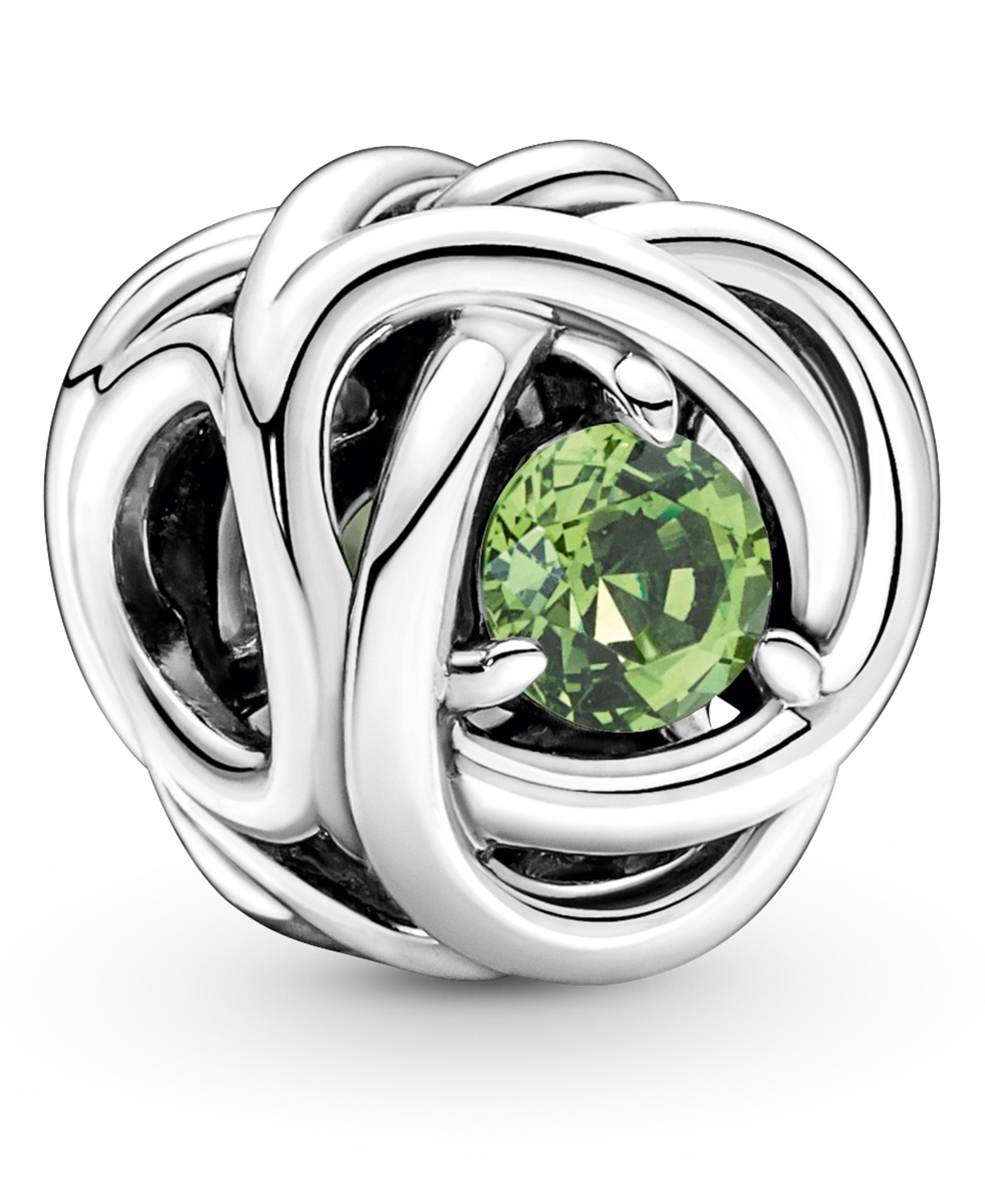 Pandora Birthstone Crystals Eternity Circle Charm In Green,periodot - August