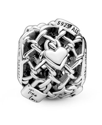 Sterling Silver Openwork Chain Link Padlock Charm