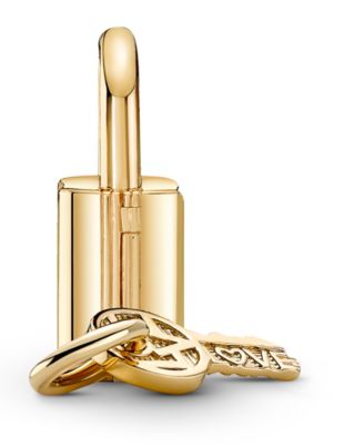 Cubic Zirconia Padlock Key Dangle Charm