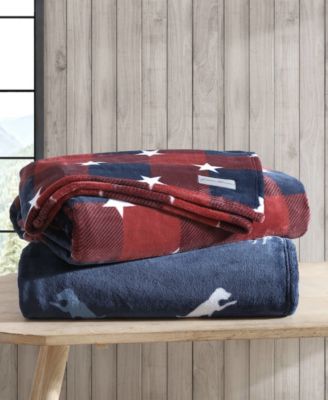 Americana Plaid Ultra Soft Plush Fleece Throw, 70 x 50
