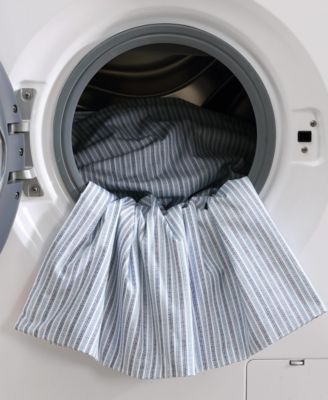 Ticking Stripe Cotton Percale 3 Piece Duvet Cover Set, Full/Queen