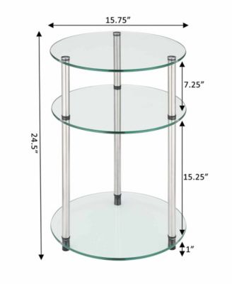 15.75" Glass Designs2Go 3 Tier Round Table