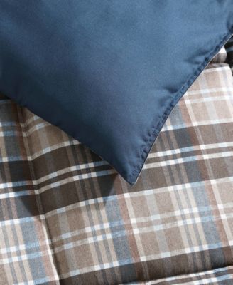 Rugged Plaid Microsuede Reversible Comforter Set, Twin