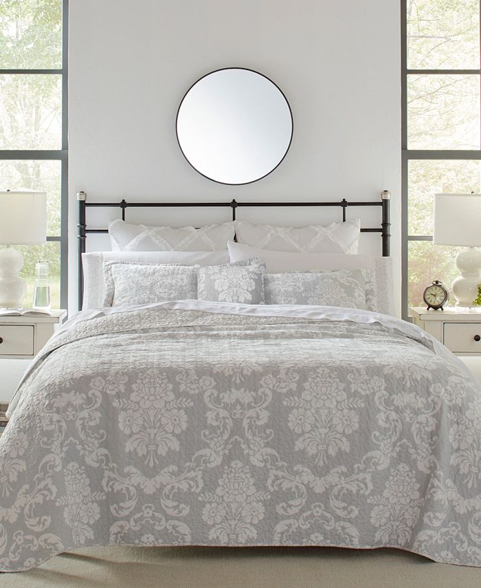 Laura Ashley Cotton Reversible 4Piece Quilt Set, King Macy's