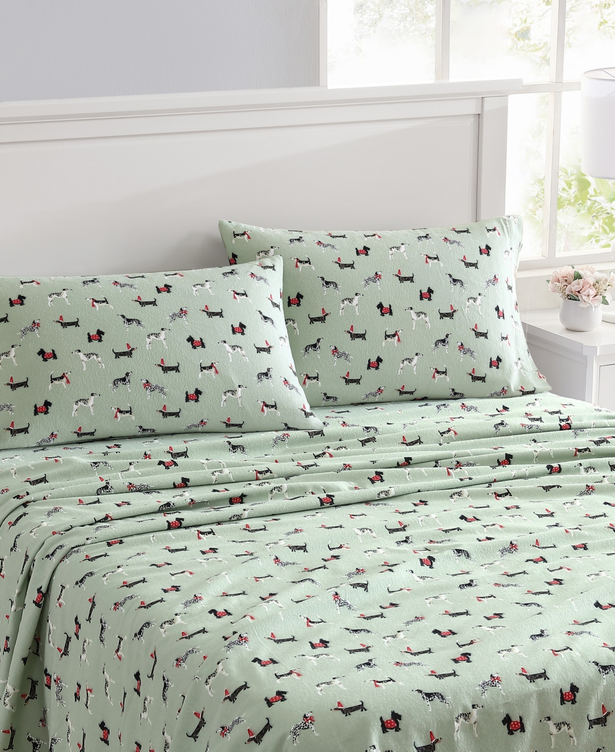 Laura Ashley Cotton Flannel 4-piece Sheet Set, Queen