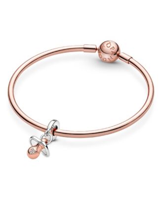 Cubic Zirconia Baby Pacifier Dangle Charm