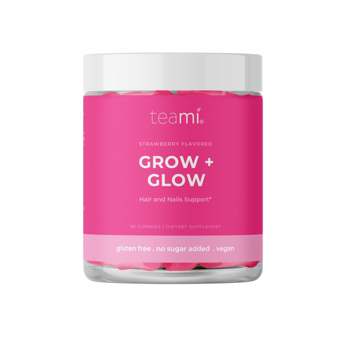 Grow + Glow - Hair And Nails Support Gummy - 6.4 Oz , 60 Count - Natural