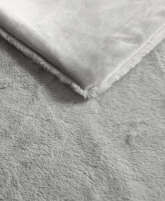 Solid Faux Fur Throw, 60x50