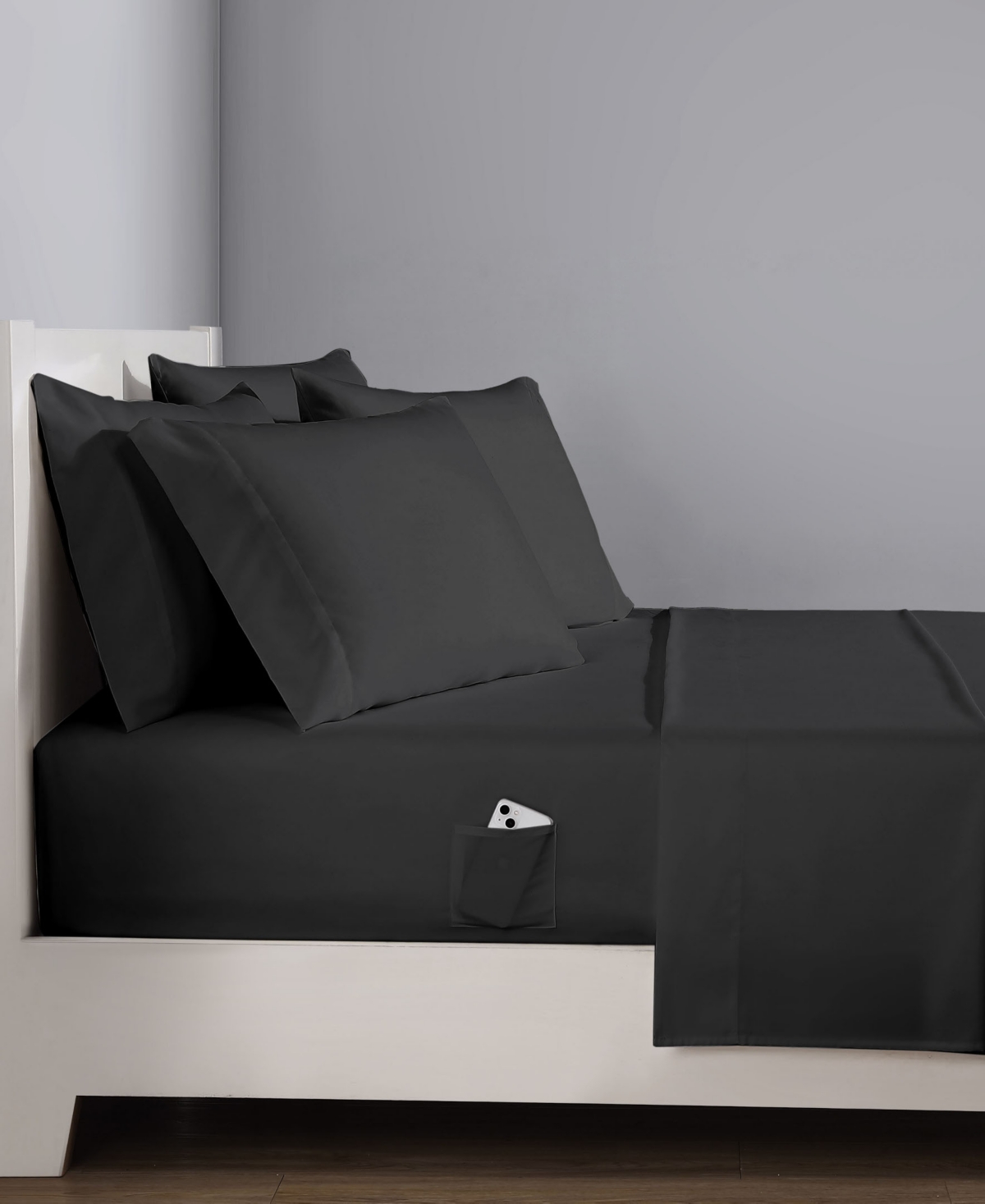 Kenneth Cole New York Closeout!  Solution Solid Microfiber 6-pc. Sheet Set, Queen In Black