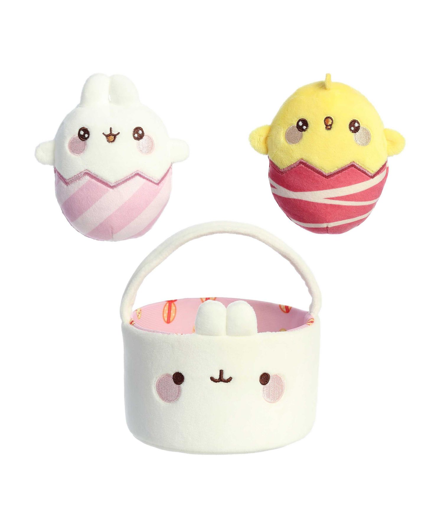 Детские мягкие игрушки Aurora Molang Easter Small Plush with Basket, 3-Piece Set — фото 3