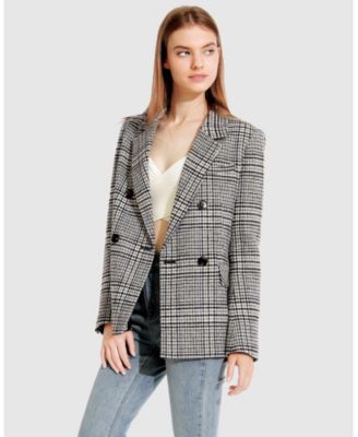 Piccadilly Wool Blend Plaid Blazer