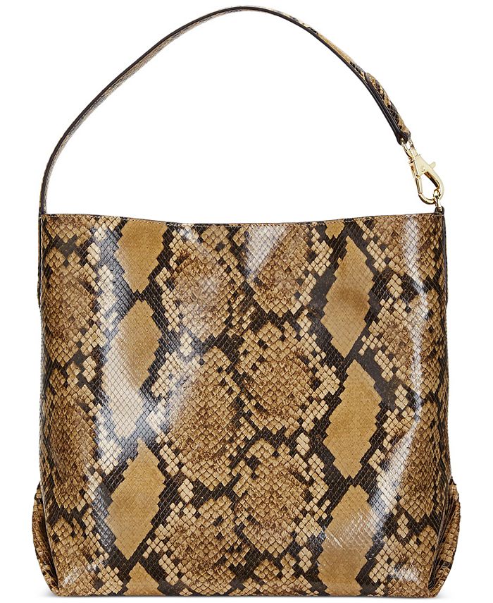 Lauren Ralph Lauren Faux-Snakeskin Leather Large Kassie Shoulder Bag ...