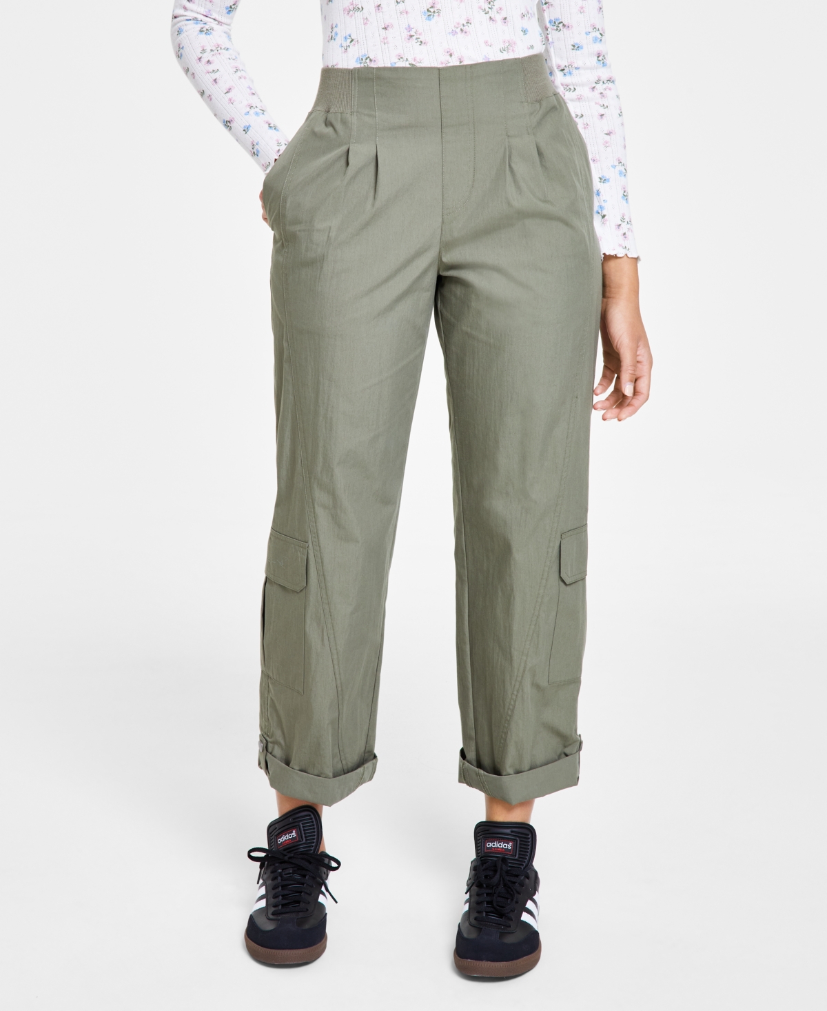Shop Self Esteem Juniors' Pull-on Cargo Pants In Almost Apricot