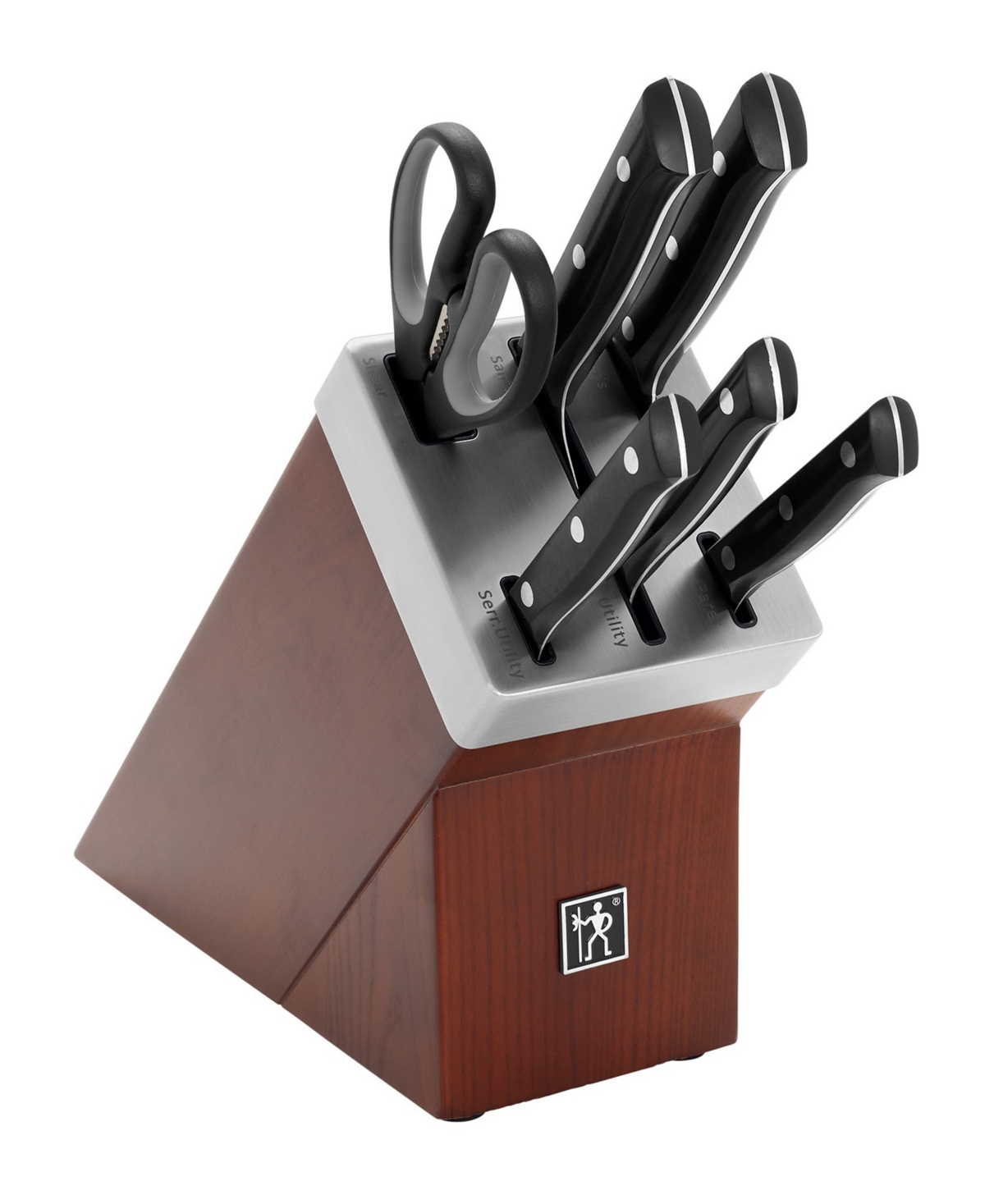 Shop J.a. Henckels Dynamic 7-piece Self-sharpening Knife Block Set In Brown