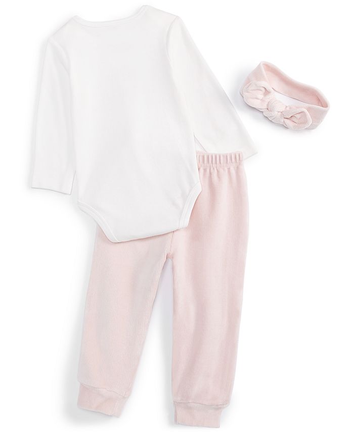 Chickpea Baby Girls Christmas Bodysuit, Joggers with Matching Headband