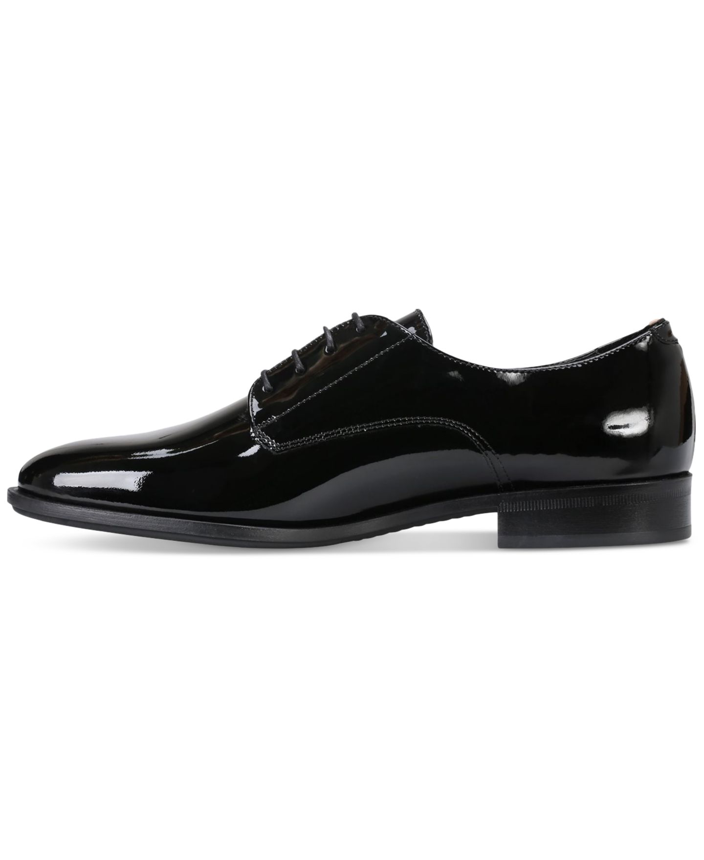 Обувь Hugo Boss Men's Colby Derby Patent Leather Dress Shoes, цвет: Чёрный — фото 2