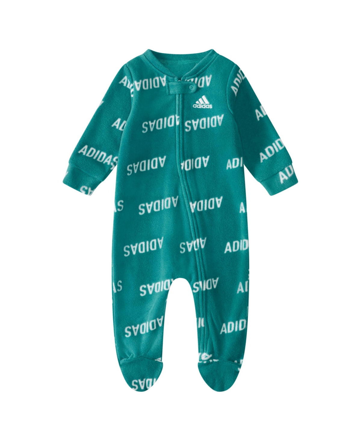 Adidas Originals Baby Boys Long Sleeve Printed Microfleece Footed Coverall In Arctic Fusion