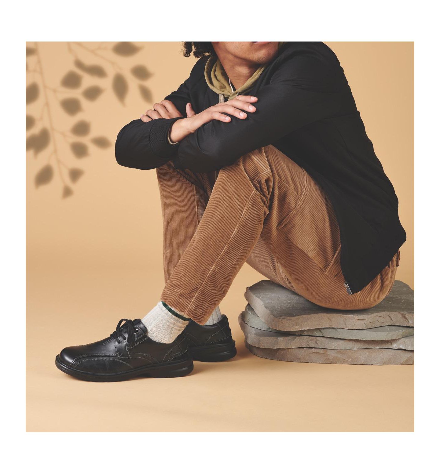Мужские кроссовки Clarks Gessler Lace Casual, цвет: Чёрный кожаный — фото 7