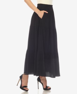 Women's Pleated Tiered Maxi Skirt