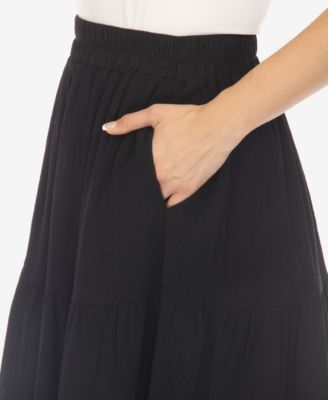 Women's Pleated Tiered Maxi Skirt