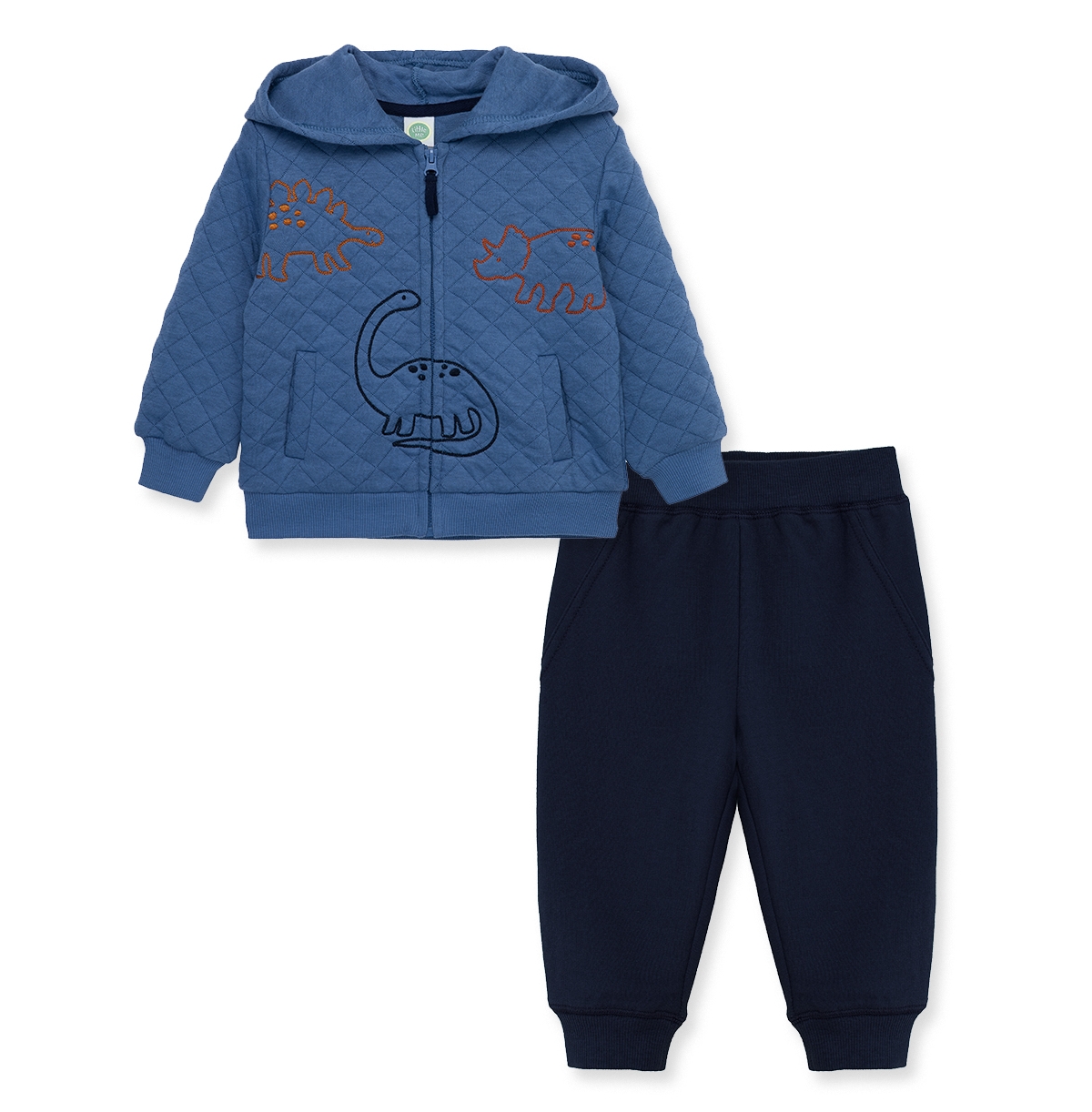 Little Me Baby Boys Dino Hoodie And Pant, 2 Piece Set In Blue