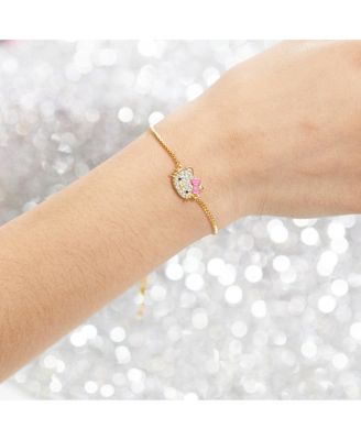 Sanrio Officially Licensed Authentic Pave Hello Kitty Face Lariat Bracelet