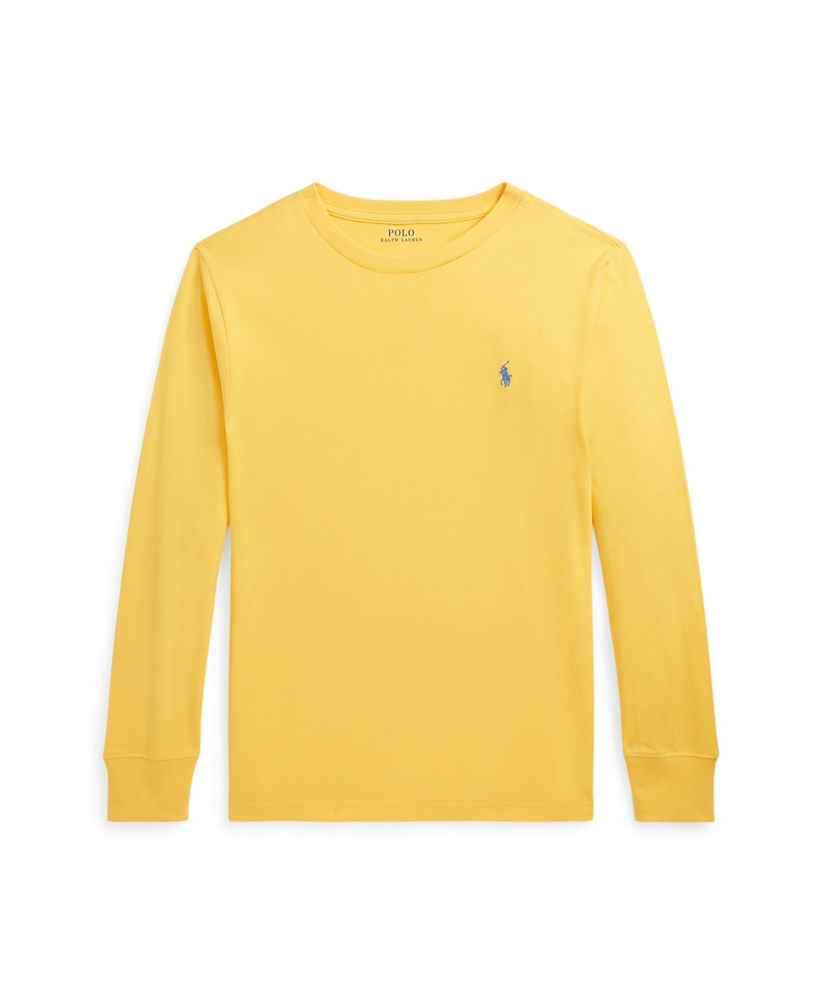 Polo Ralph Lauren Kids' Big Boys Jersey Long Sleeve T-shirt In Chrome Yellow