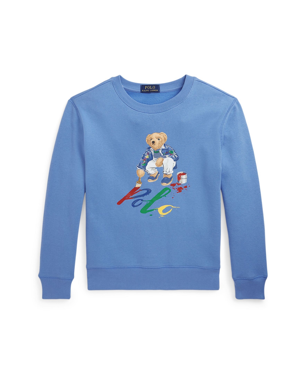 Polo Ralph Lauren Kids' Big Boys Polo Bear Fleece Sweatshirt In Summer Blue Color Shop Bear