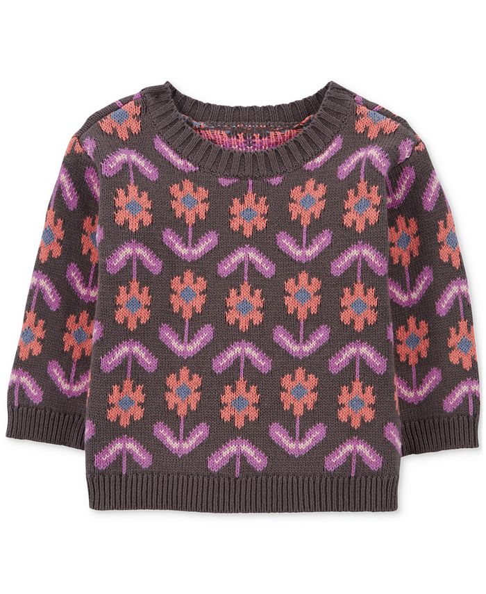 Carter's Baby Girls Floral Crewneck Sweater Macy's