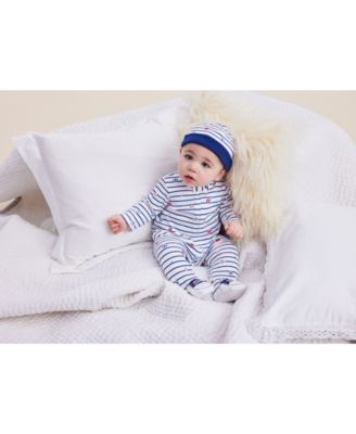 Baby Boys Sports Footed Coverall and Hat, 2 Piece Set