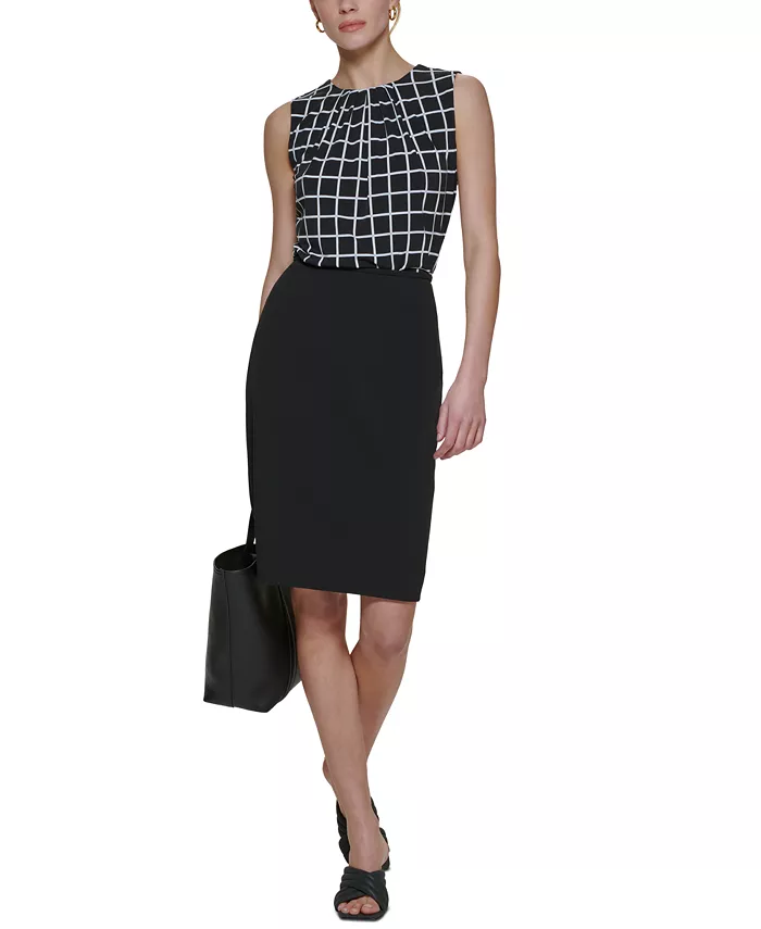 Printed Pleat-Neck Blouse - thumbnail 10