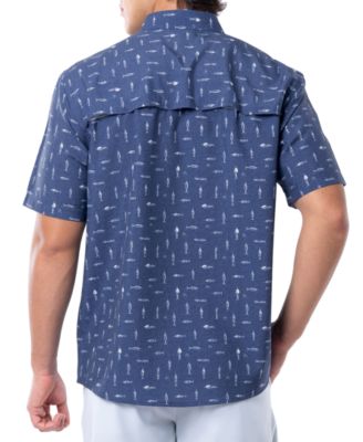 Men's Short-Sleeve Cationic Hooks Fishing Shirt