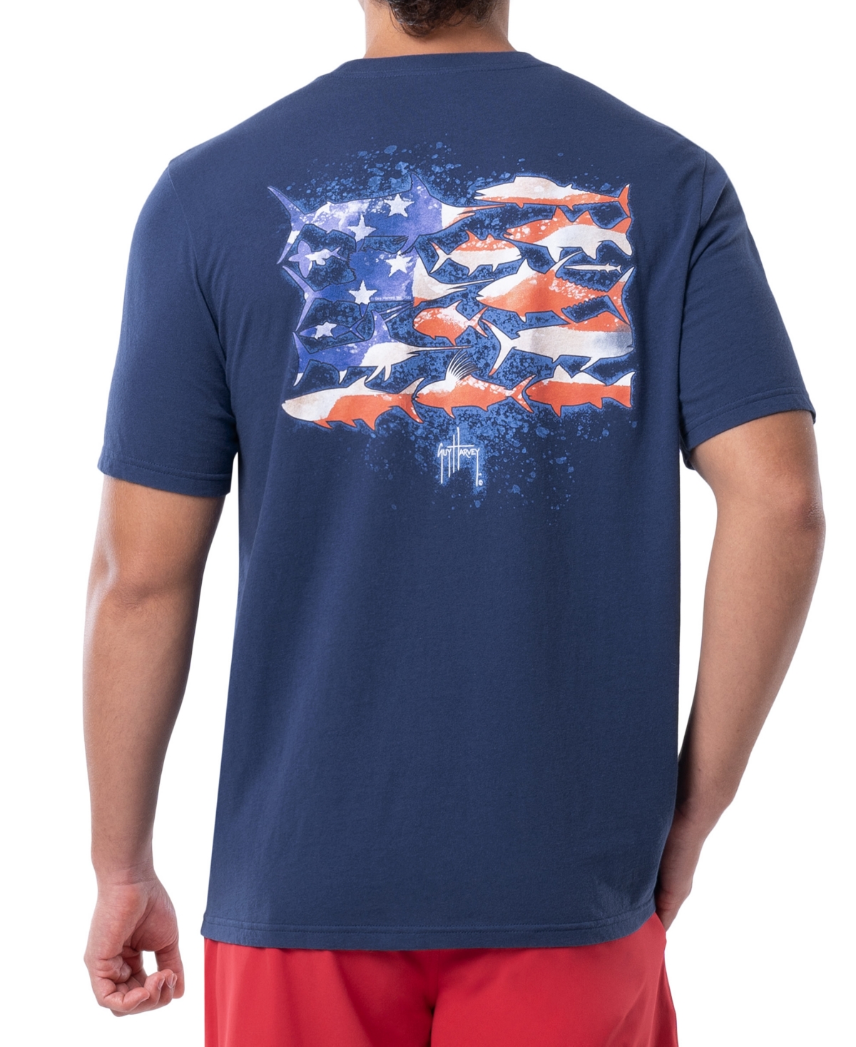 Men's Flag Silos Classic-Fit Logo Graphic Pocket T-Shirt - Estate Blue