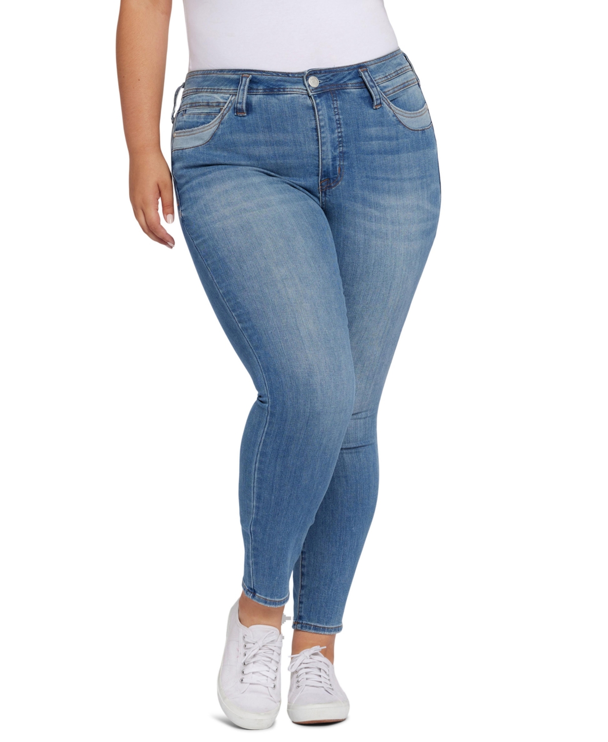 Plus Size High Rise Greenwich Skinny Jeans - Krystal