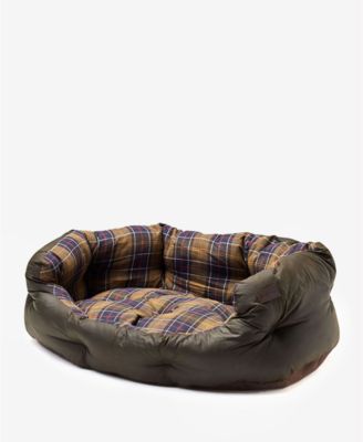 Barbour - Plaid Lined Waxed Cotton Slumber Pet Bed, Large