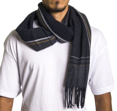 Men's Scarf Soft 80 Inch Long Warm Scarves Plaids Winter Shawl