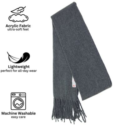 Men's Scarf Soft Knit Winter Scarves Plaid Striped or Solid Neck Covering Long Warm Stylish