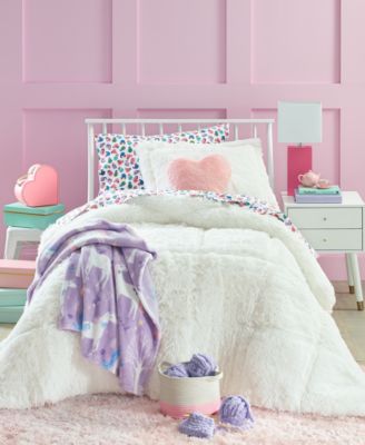 Charter Club Kids - Shaggy Faux Fur Comforter Sets, Created for Macy's