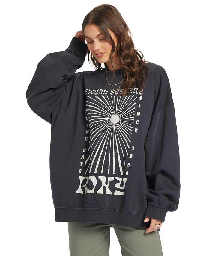 Roxy Juniors' Lineup Oversized Crewneck Sweatshirt - Macy's